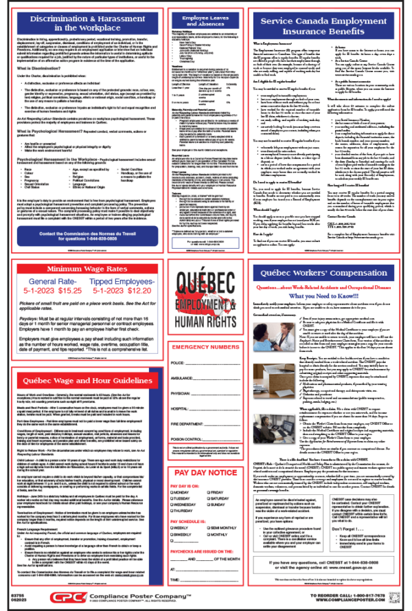 Quebec Labour Law Poster