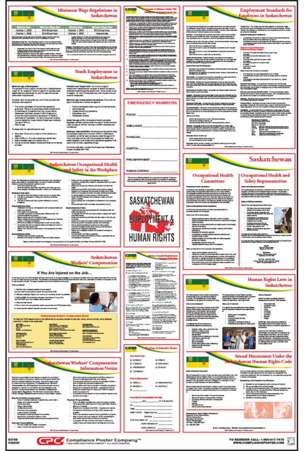 2018 Saskatchewan Labour Law Poster