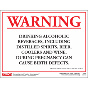 Arizona Alcohol Pregnancy Warning Poster