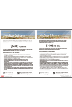 Santa Fe New Mexico Living Wage Poster