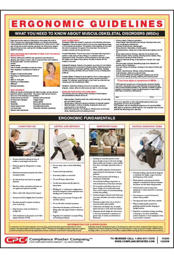 Ergonomics Guidelines Poster