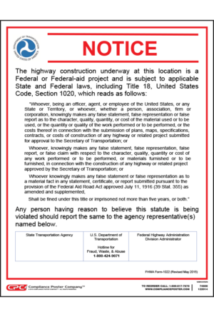 Federal Aid Highway Construction Poster