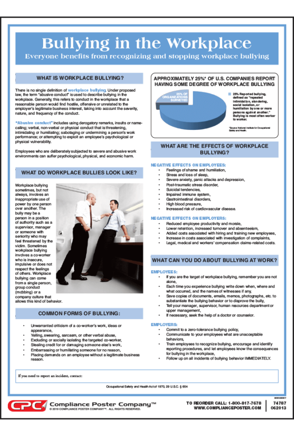 Bullying in the Workplace Poster