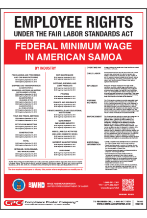 American Samoa Federal Minimum Wage Poster