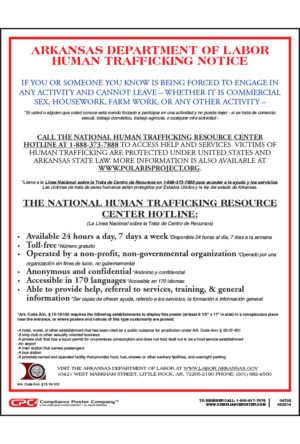 Arkansas Human Trafficking Poster