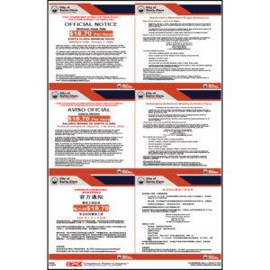 City of Santa Clara, CA Minimum Wage Poster