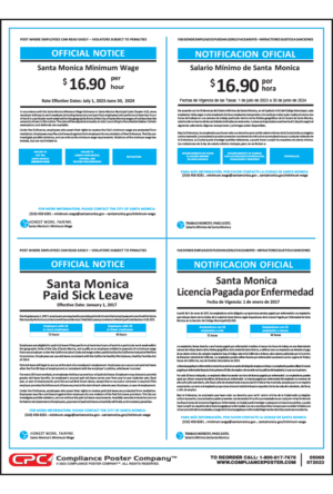 Santa Monica Minimum Wage Poster