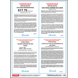 City of San Diego, CA Minimum Wage & Earned Sick Leave Poster