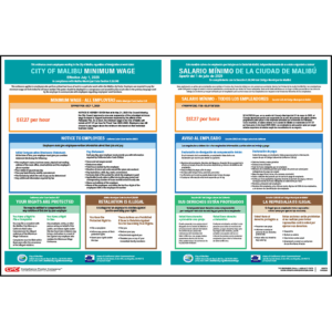 Malibu California Minimum Wage Poster