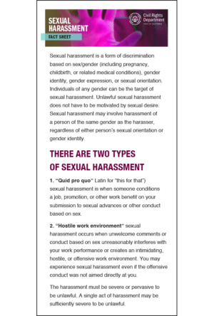 California Sexual Harassment Pamphlet