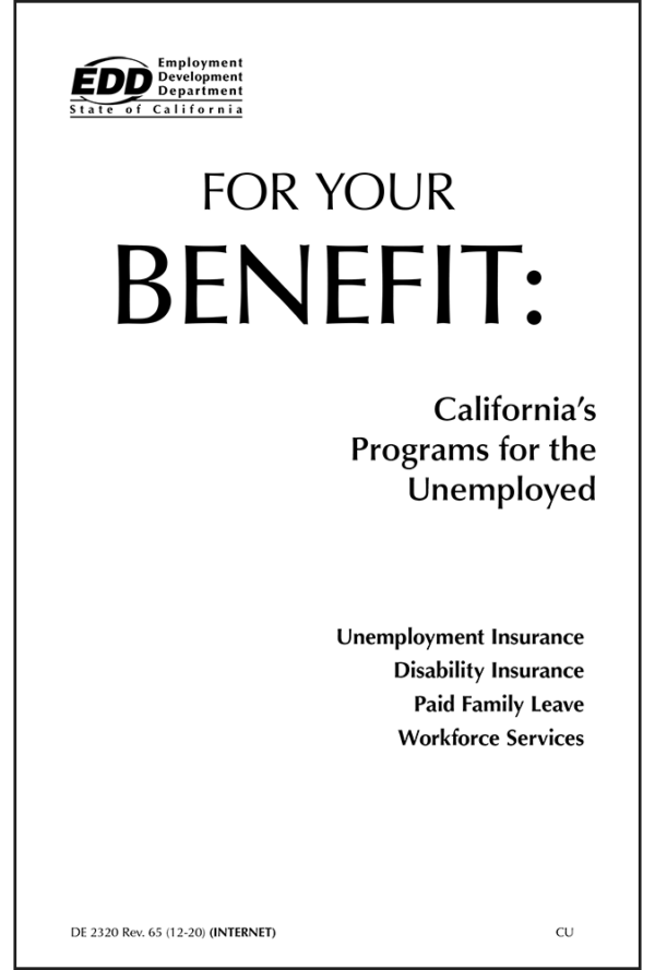 California For Your Benefit: Programs for the Unemployed Booklet (10PK)
