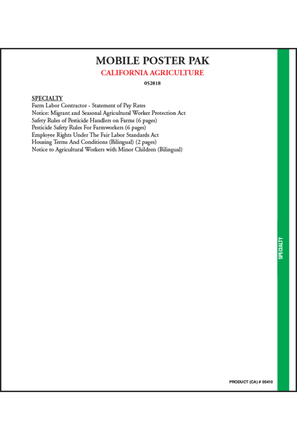 California Agriculture Notices Add-On Pak