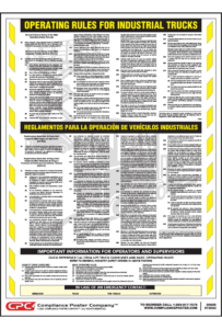 California Bilingual Forklift/Industrial Truck Safety Poster