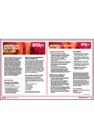 California Hate Violence Fact Sheet Poster and Pamphlet