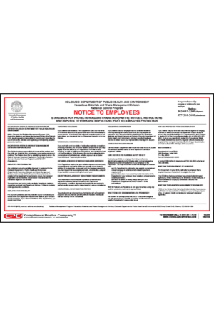 Colorado Radiation Protection Standards Poster