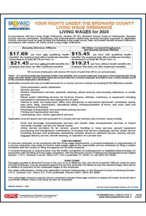 2021 Broward County Living Wage Poster