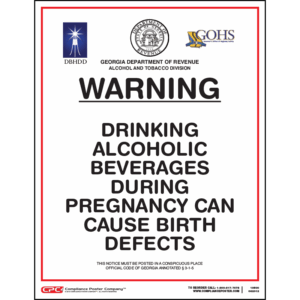 Georgia Alcohol Health Warning Poster