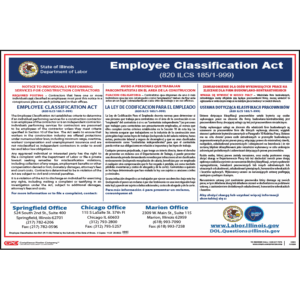 Illinois Employee Classification Poster