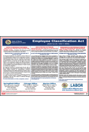 Illinois Employee Classification Poster