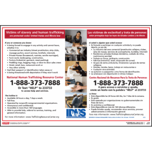 Illinois Human Trafficking Poster - Bilingual