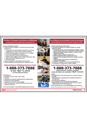 Illinois Human Trafficking Poster - Bilingual