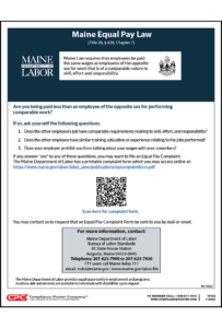 Maine Equal Pay Law Poster