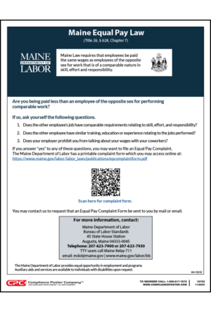 Maine Equal Pay Law Poster