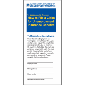 Massachusetts Unemployment Insurance Benefits Pamphlet
