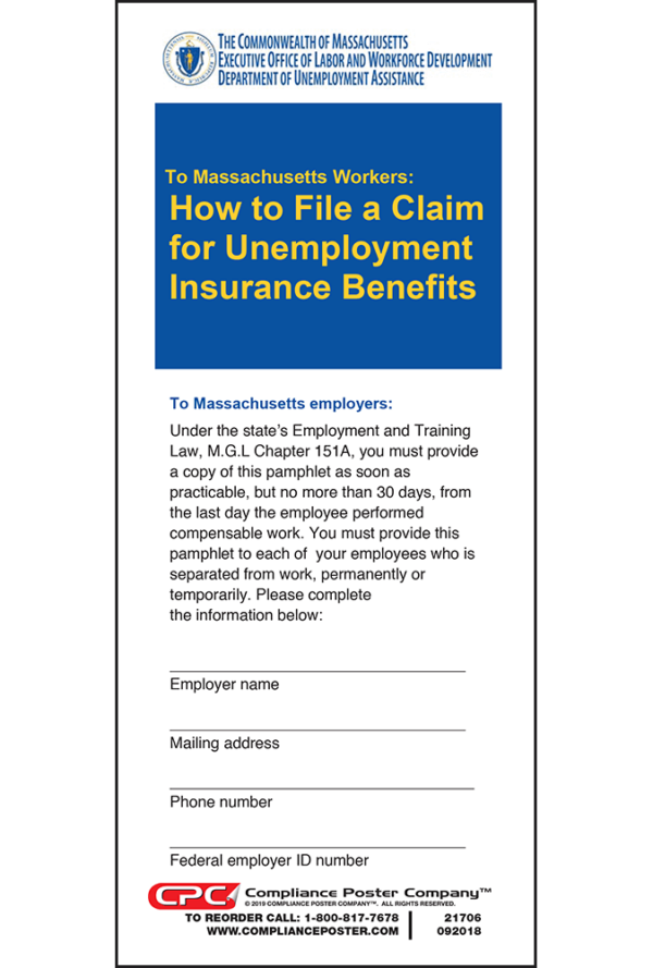 Massachusetts Unemployment Insurance Benefits Pamphlet