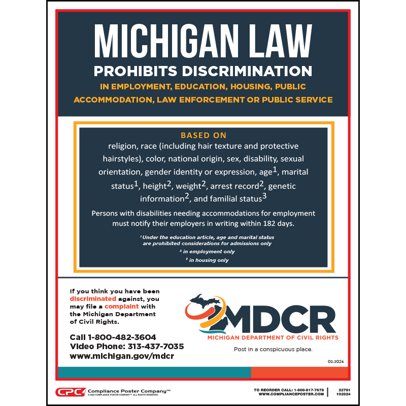 Michigan Public Accommodation Poster