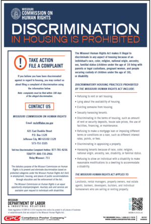 Missouri Discrimination in Housing Poster