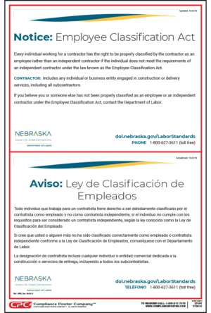 Nebraska Employee Classification Act Poster