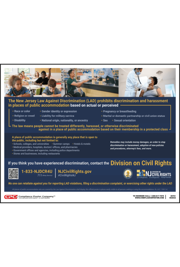 New Jersey Official Public Accommodation Poster