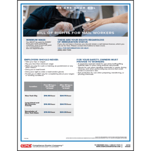 New York Bill of Rights for Nail Workers Poster