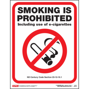 North Dakota Smoking Prohibited Poster
