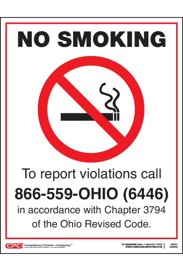 Ohio No Smoking Poster
