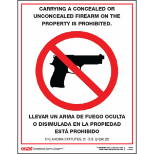 Oklahoma Bilingual Firearms Prohibited Sign