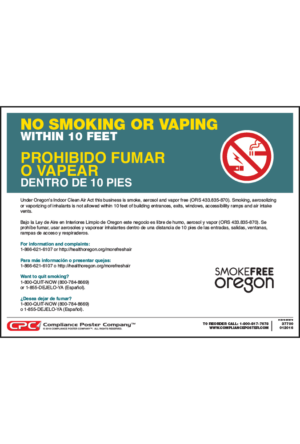 Oregon No Smoking Poster