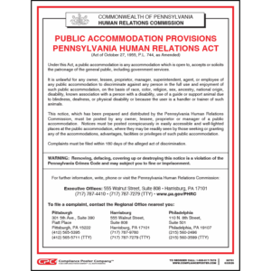 Pennsylvania Public Accommodation Poster