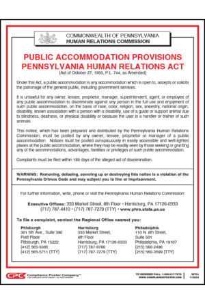 Pennsylvania Public Accommodation Poster