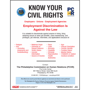Philadelphia Employment Discrimination Poster