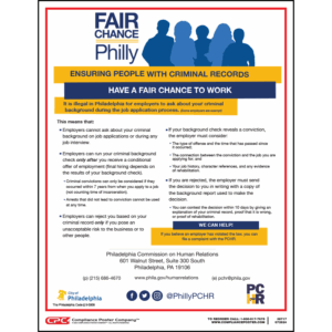Philadelphia Fair Chance Hiring Law Poster