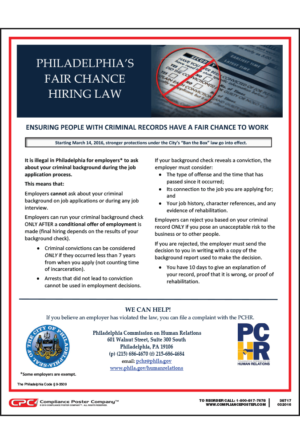 Philadelphia Fair Chance Hiring Law Poster