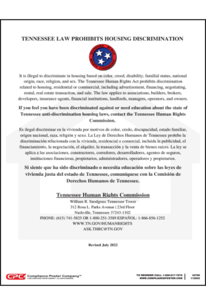 Tennessee Fair Housing Poster