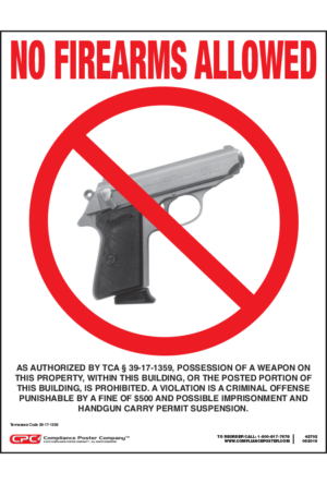 Tennessee No Firearms Poster
