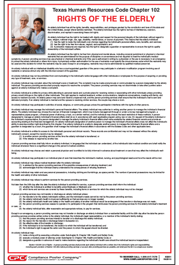 Texas Rights of the Elderly Poster