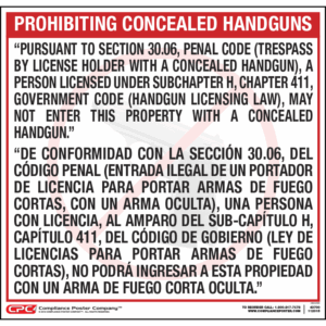 Texas Bilingual Handgun Poster