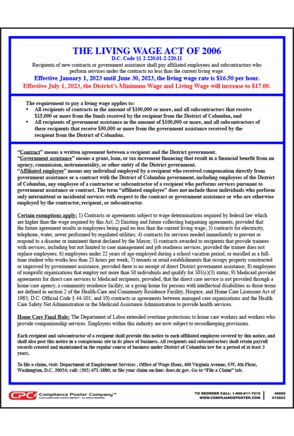 District of Columbia Living Wage Act of 2006