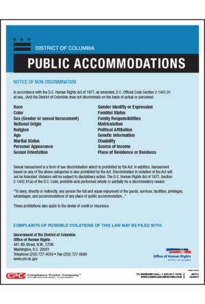 District of Columbia Public Accommodation Poster