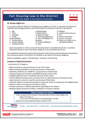 District of Columbia Fair Housing Poster